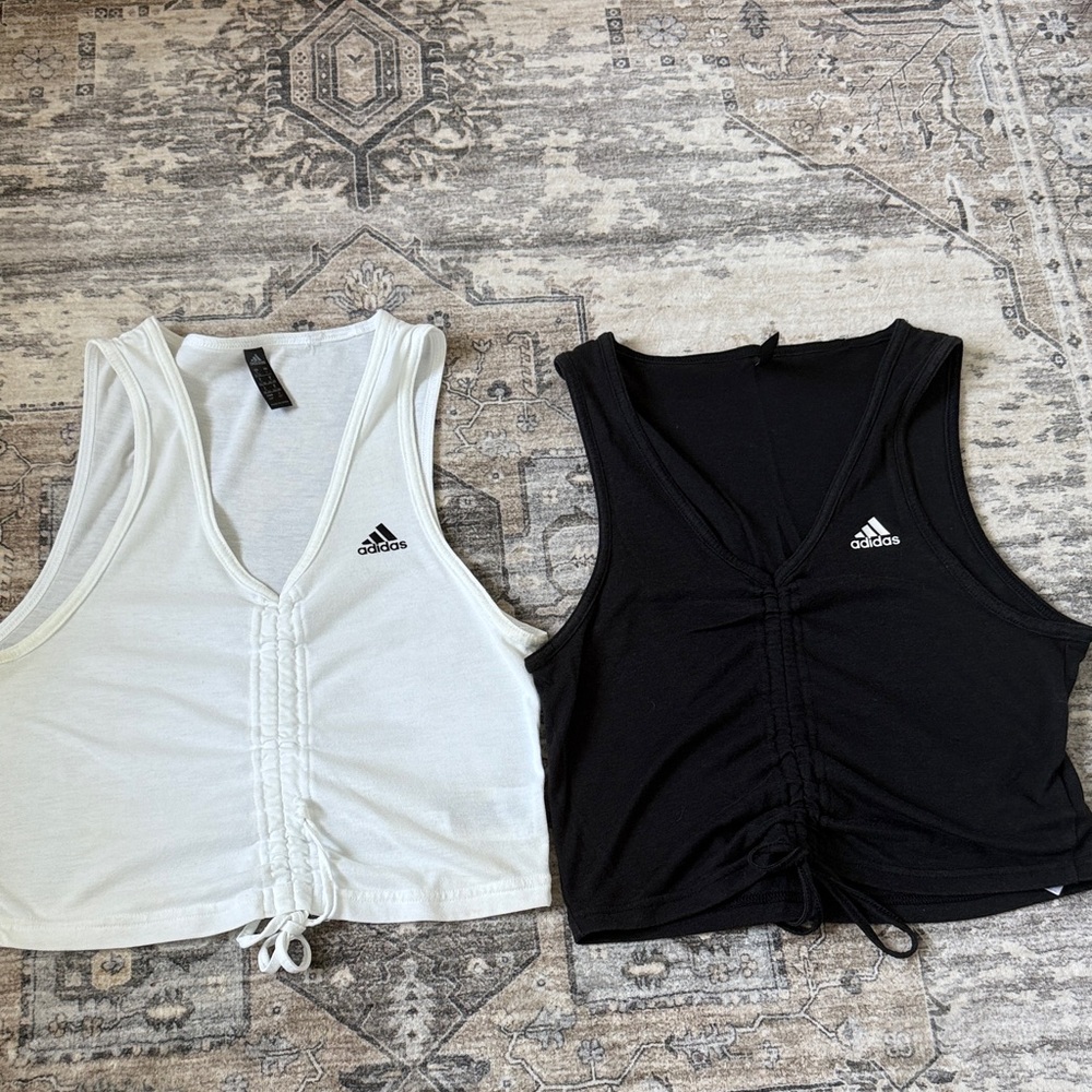Adidas Women's Black and White Tank Tops